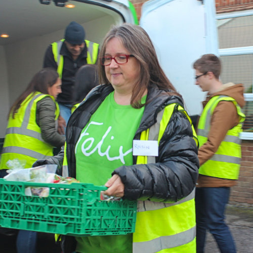 Roisin Carrying A Crate Of Rescued Food For The Felix Project